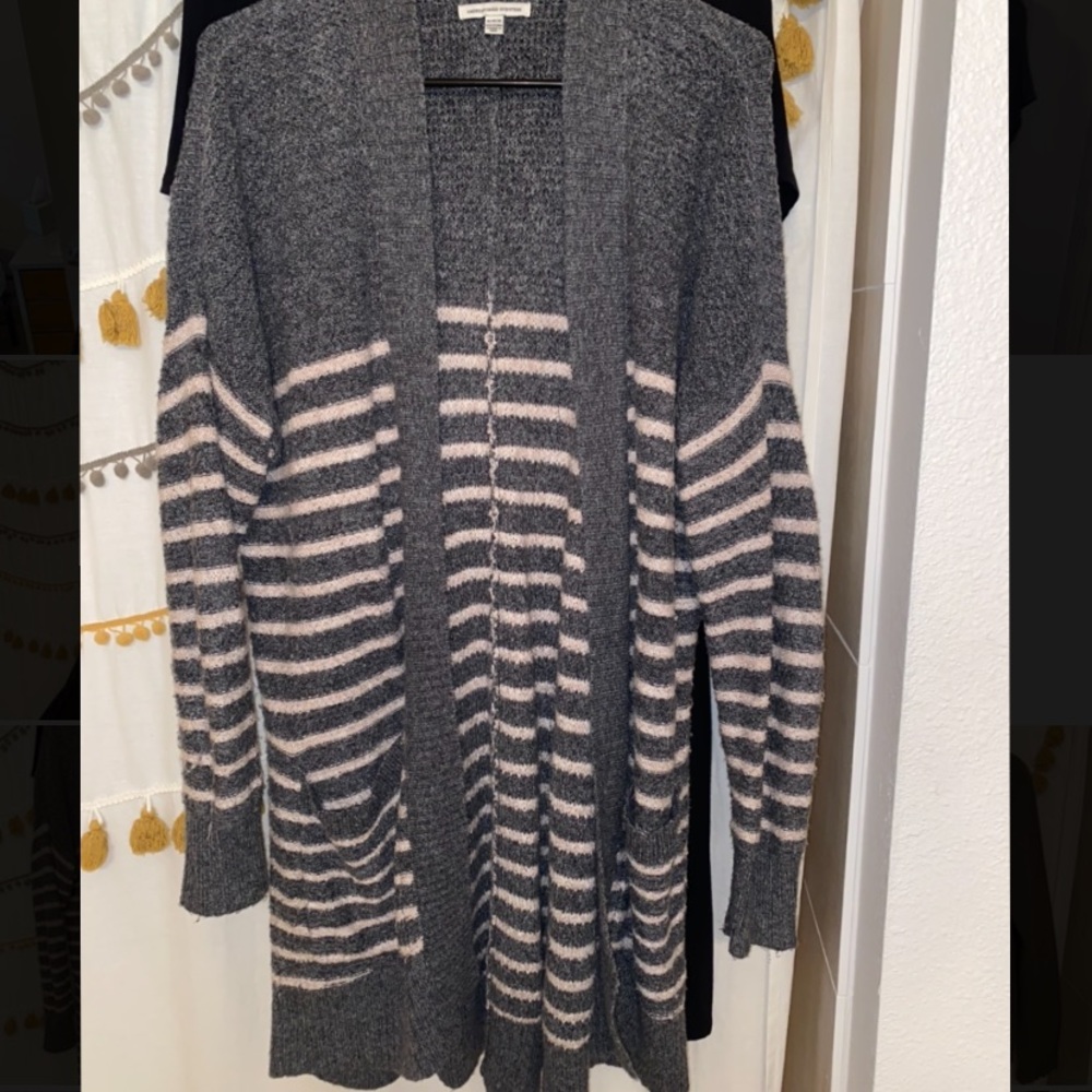American Eagles Striped Cardigan Sweater
